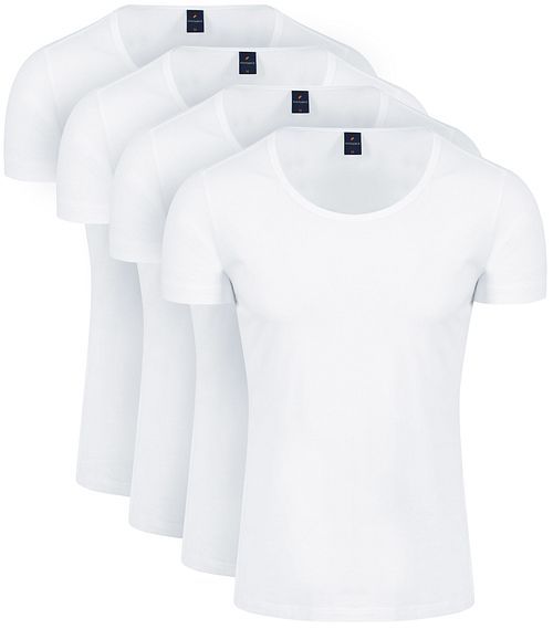 Suitable Otaru T-Shirt Breite Rundhalsausschnitt Weiß 4-Pack Product