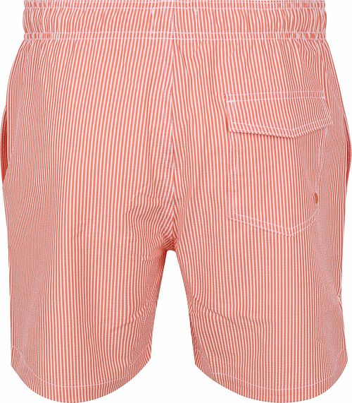 Shiwi Badshorts Pete Seersucker Orange Stripe Product / Achterkant
