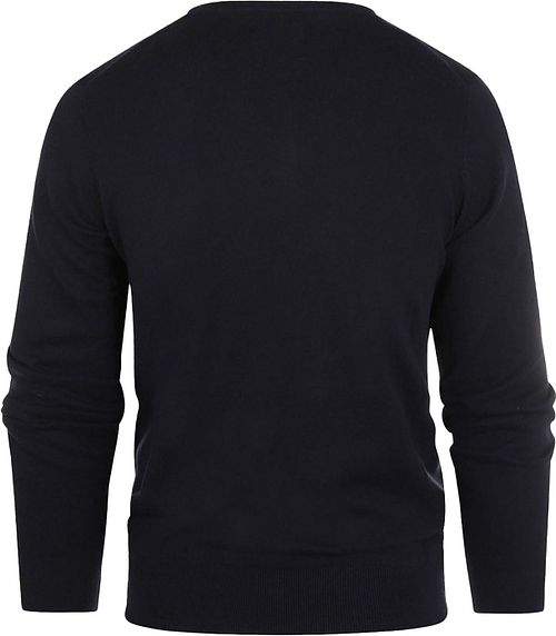 Steppin' Out Pull Cotton Cashmere Col-V Marine Product / Achterkant