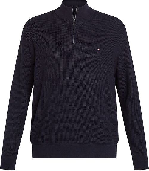 Tommy Hilfiger Big & Tall sweter z półgolfem na zamek, struktura, granatowy Product