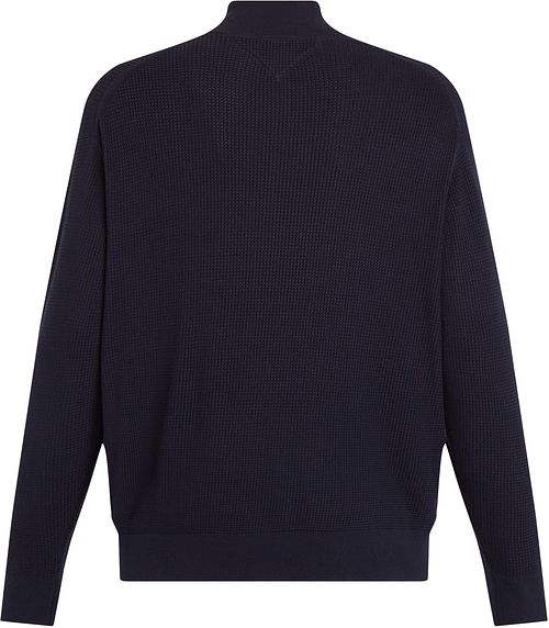 Tommy Hilfiger Big & Tall sweter z półgolfem na zamek, struktura, granatowy Product / Achterkant
