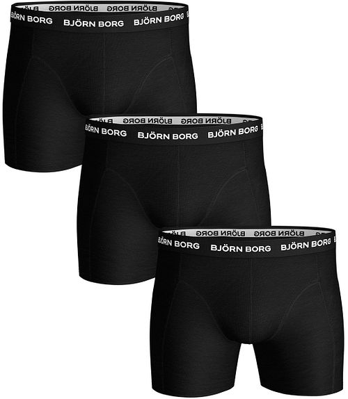 Björn Borg Boxershorts Solid Stretch 3-pack Zwart Product