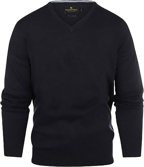 Steppin' Out Pullover Cotton Cashmere V-Ausschnitt Navy Product