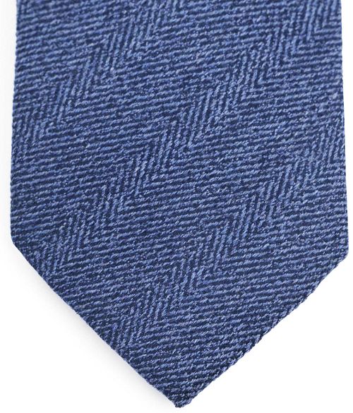 Suitable Corbata de lana/seda en espiga índigo Product / Detail