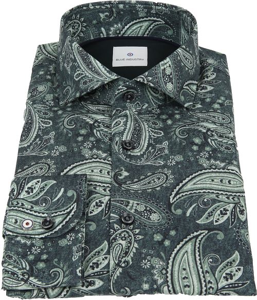 Blue Industry Overhemd Paisley Groen Product