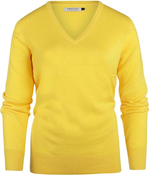 Steppin' Out Women's Cashmere-Blend V-Neck Pullover Yellow Product