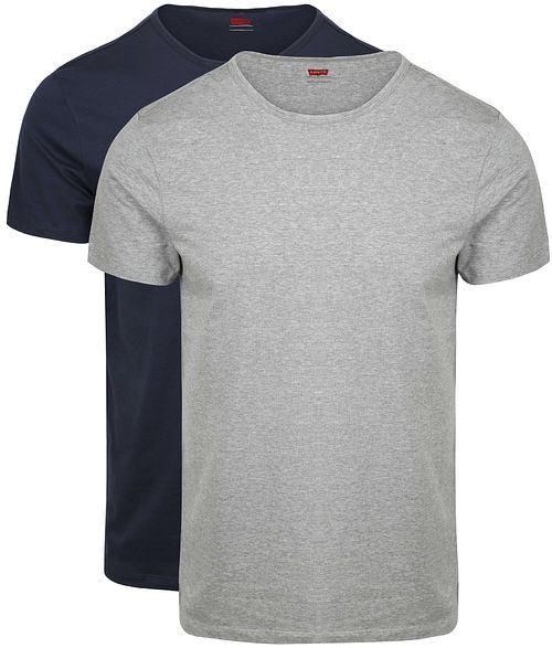 Levi's T-shirt Solid Crew Navy Grå 2Pack Product