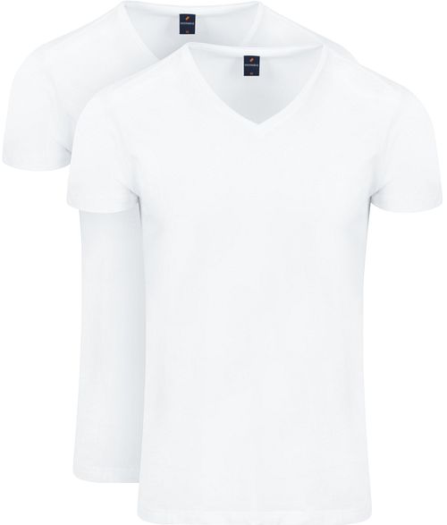 Suitable Vitasu T-shirt V-udskæring Hvid 2-pakke Product