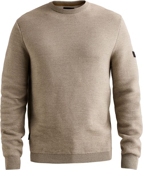 PME Legend Rib Structure Pullover Beige