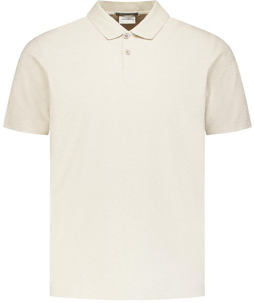 Koszulka polo No Excess z fakturowanej dzianiny w kolorze ecru Product