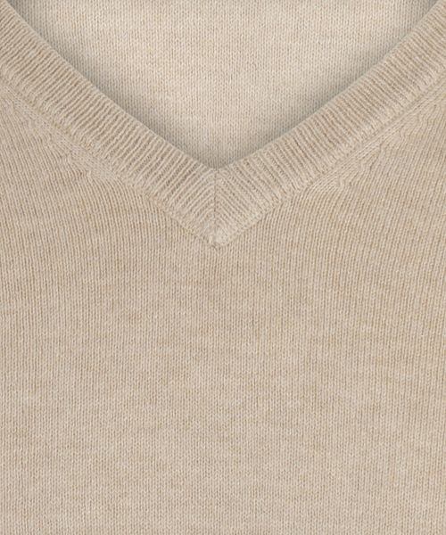 Steppin' Out Trøje i Cashmere med V-hals i Beige Product / Detail