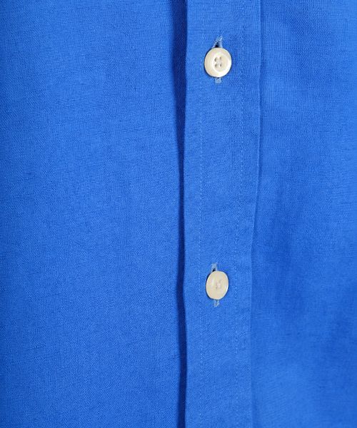 Camicia Steppin' Out in lino e cotone blu cobalto Product / Detail