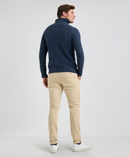 Sweter McGregor z półgolfem half zip, mieszanka wełny jagnięcej, granatowy Model / Achterkant