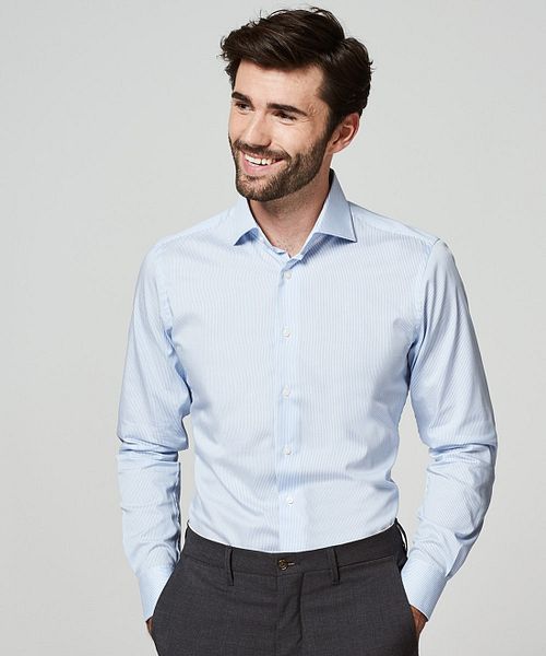 Michaelis Chemise Skinny Rayures Bleu Model / Voorkant