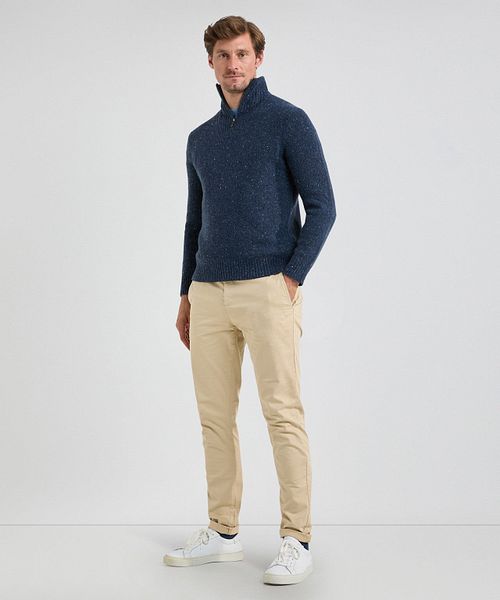Sweter McGregor z półgolfem half zip, mieszanka wełny jagnięcej, granatowy Model / Voorkant