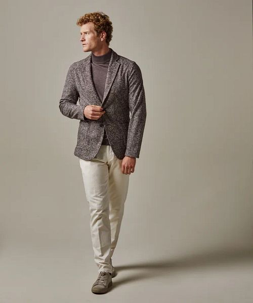 Profuomo Blazer i uld i brunmelange Model / Voorkant