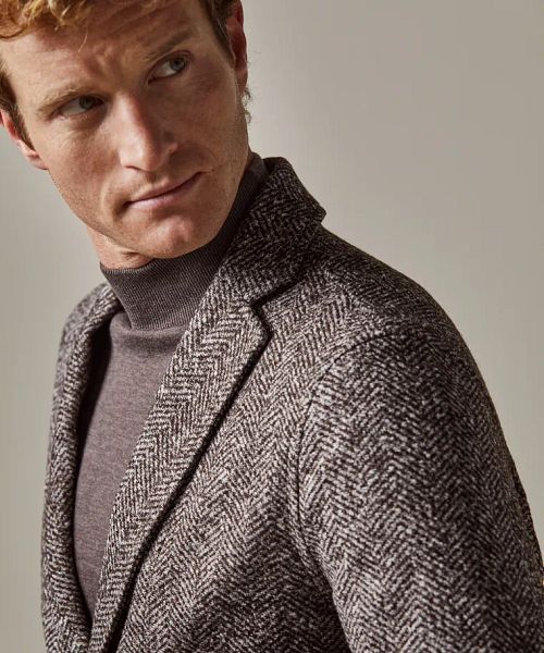 Profuomo Blazer i uld i brunmelange Model / Voorkant