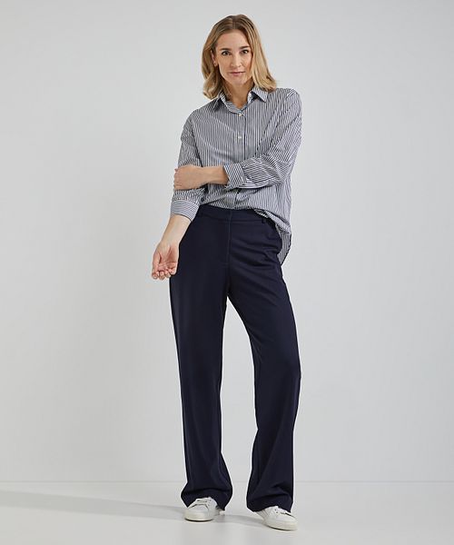 Steppin' Out Blus Sara Poplin Randig Blå Model / Voorkant