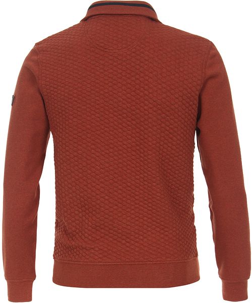 Casa Moda Hälften Zip-Tröja Struktur Röd Product / Achterkant