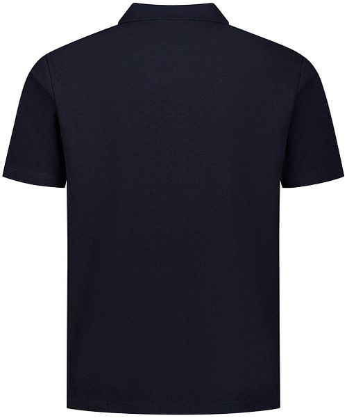 Koszulka polo No Excess ze strukturalnej dzianiny w kolorze granatowym Product / Achterkant