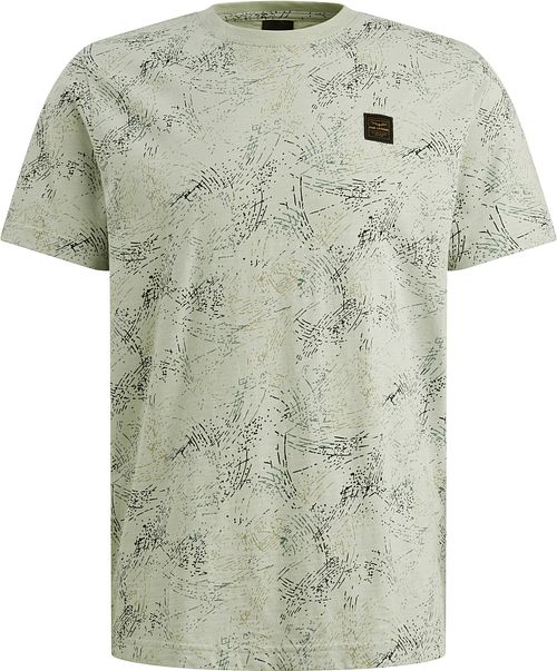 T-shirt PME Legend in slub jersey con stampa all-over verde Cameo Product