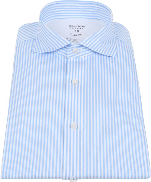 OLYMP Lvl 5 Overhemd 24/Seven Strepen Blauw Product / Detail