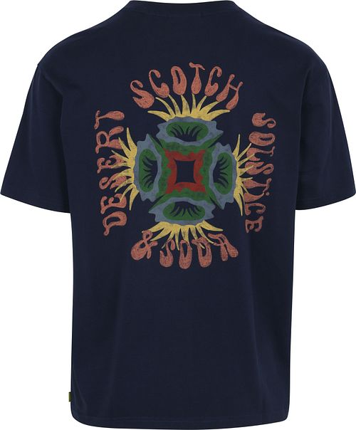 Scotch & Soda T-shirt baktryck Navy Product / Achterkant