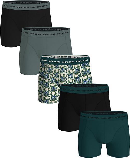 Björn Borg Boxershorts i bomullsstretch 5-pack Grön Product