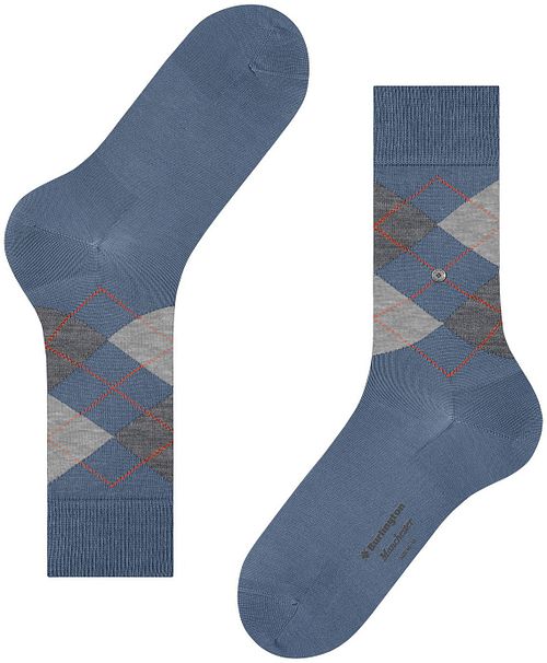 Calze Burlington Manchester a rombi blu 6274 Product