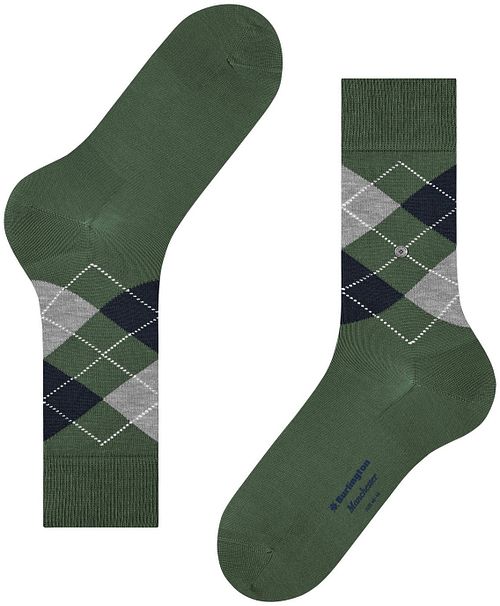 Calcetines Burlington Manchester de rombos en verde 7982 Product