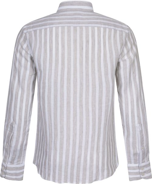 Cavallaro Trenso Overhemd Linnen Streep Beige Product / Achterkant