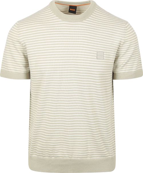 T-Shirt in maglia BOSS Kanache Greige Product