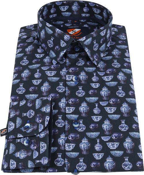 Suitable Camisa Smart con cuello mao azul marino Product / Detail