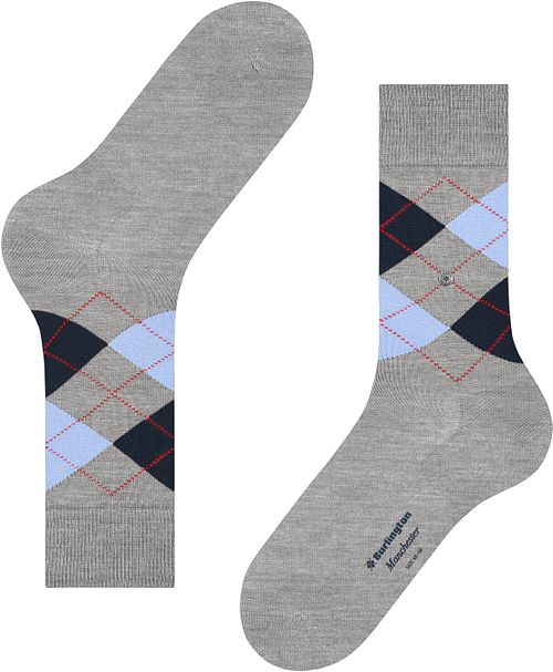 Burlington Chaussettes Manchester Carreaux Gris 3615 Product / Detail