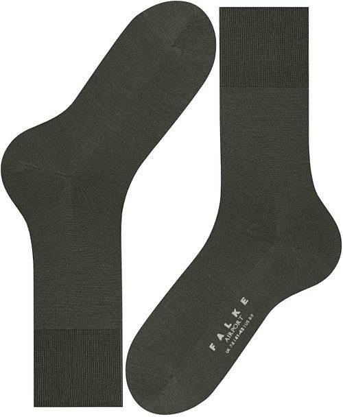 Skarpety Falke Airport z mieszanki wełny 7155 ciemnozielone Product