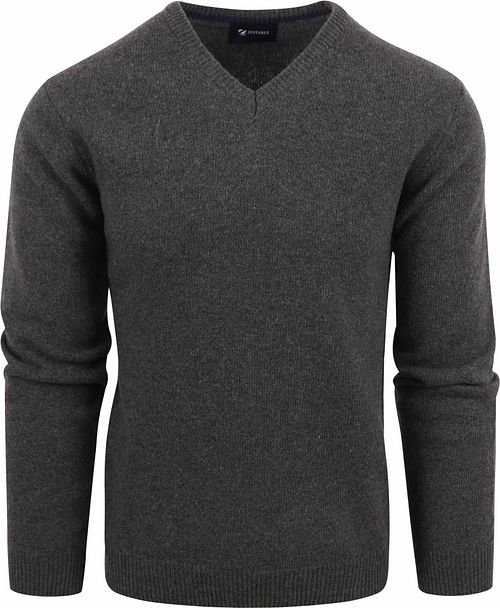 Jersey de lana de cordero Suitable con cuello de pico en antracita Product