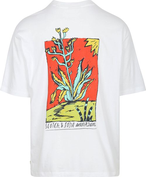 T-shirt Scotch & Soda z nadrukiem na plecach w kolorze białym Product / Achterkant