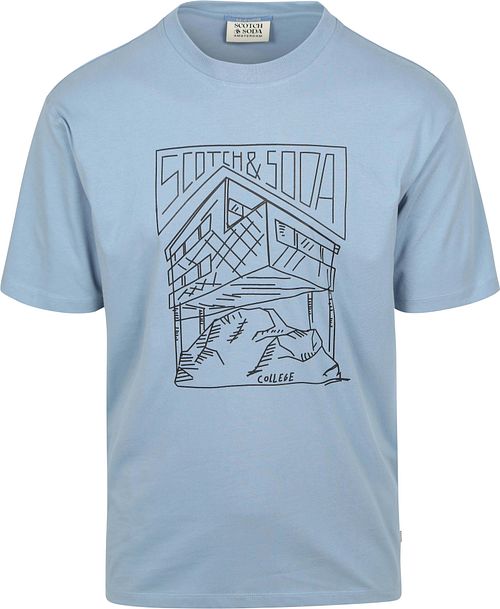 Scotch And Soda T-skjorte Med Trykk Blå Product