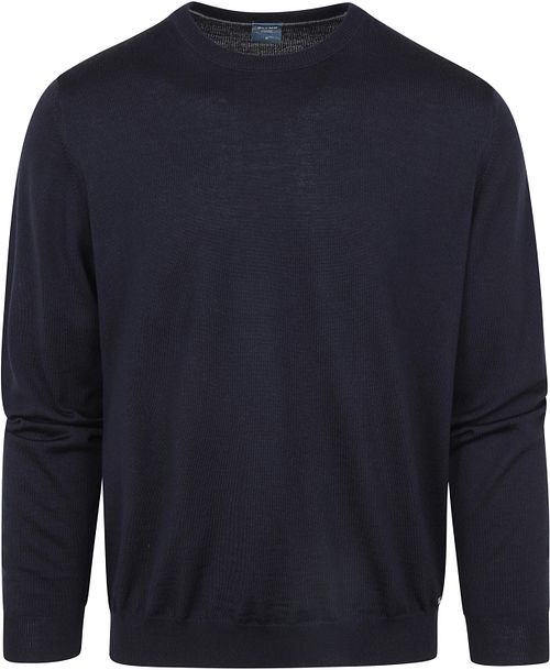 Sweter Olymp z okrągłym dekoltem z wełny, granatowy Product