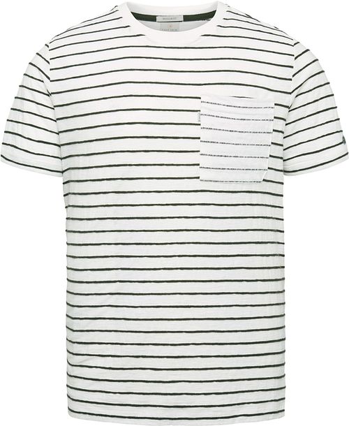 Cast Iron T-Shirt a righe con taschino sul petto bianco Product