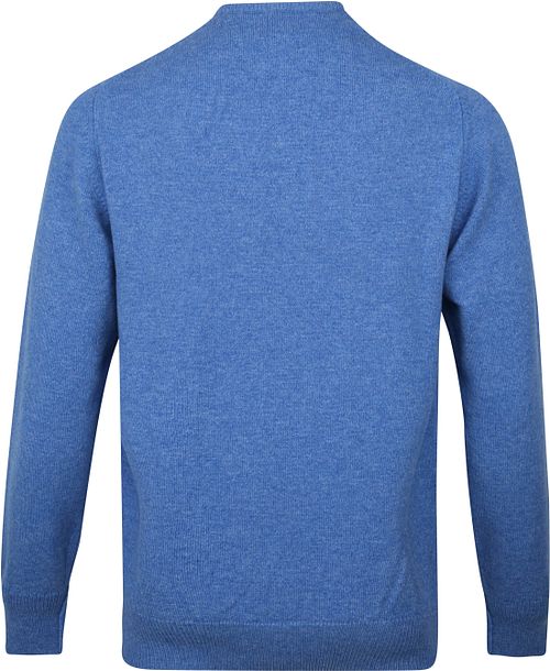 William Lockie V-Neck Lambswool Light Blue