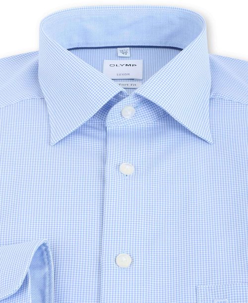 OLYMP Luxor Comfort Fit Shirt Blauw Ruit Product / Detail