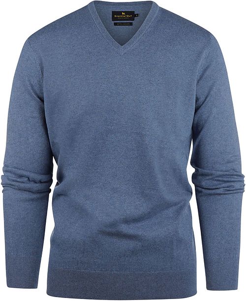 Steppin' Out Pullover Cotton Cashmere V-Ausschnitt Indigo Blau Product