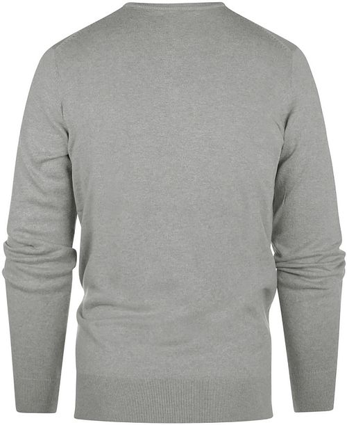 Steppin' Out Sweter bawełna-kaszmir, dekolt w serek, melanż, szary Product / Achterkant