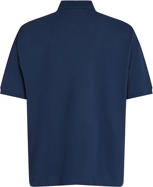 Tommy Hilfiger Stor och Lång Polotröja i Marinblått Product / Achterkant