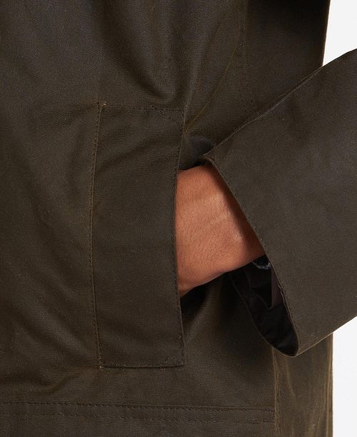 Barbour Northumbria Wax Jas Groen Model / Detail