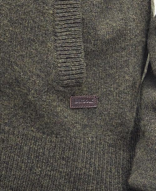 Barbour Zip Vest Lamswol Donkergroen Model / Detail