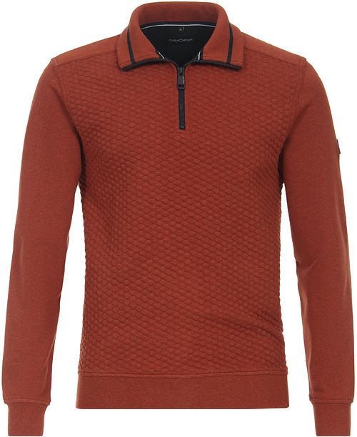 Casa Moda Halfzip Trui Structuur Rood Product