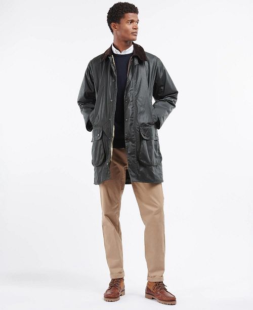 Giacca cerata Barbour Border verde Model / Voorkant