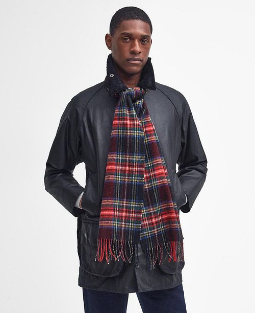 Barbour Scarf Stewart Lambswool Red Model / Voorkant